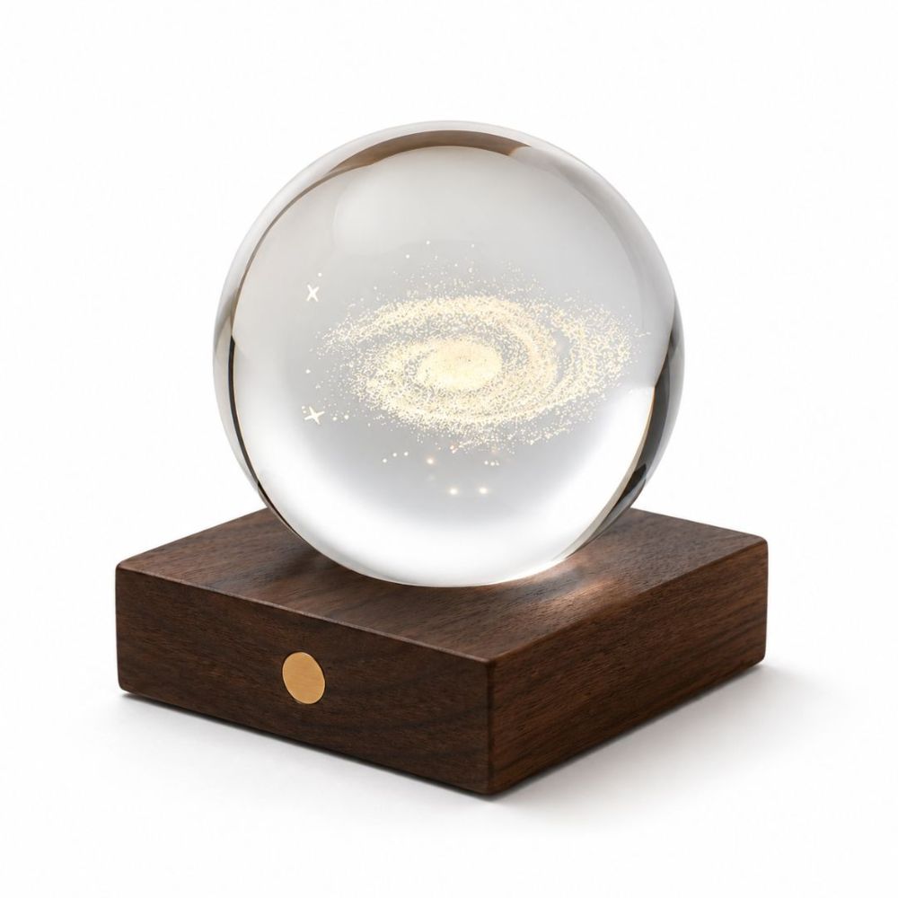 LICHTKUGEL GINGKO AMBER CRYSTAL GALAXY