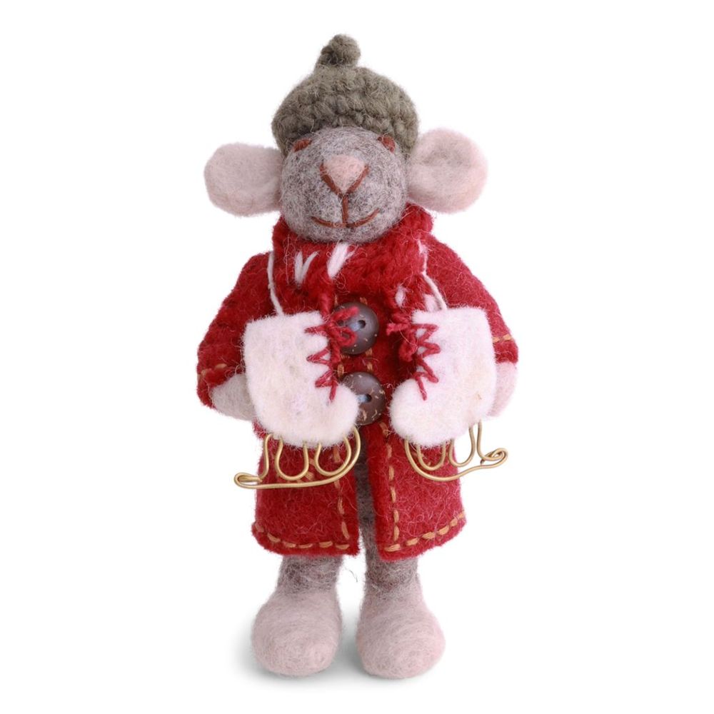 MAUS MÄDCHEN GRAU S SCHLITTSCHUHE
