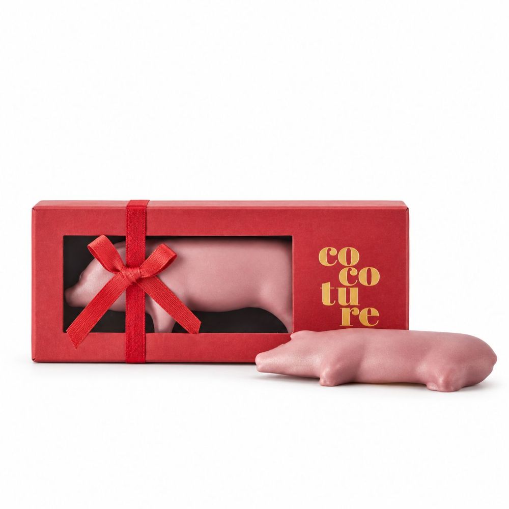 MARZIPANSCHWEINCHEN MIT ROSA SCHOKOLADE