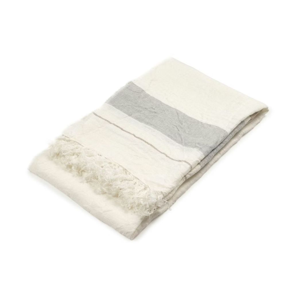 DECKE & STRANDTUCH FOUTA OYSTER STRIPES 110x180 CM