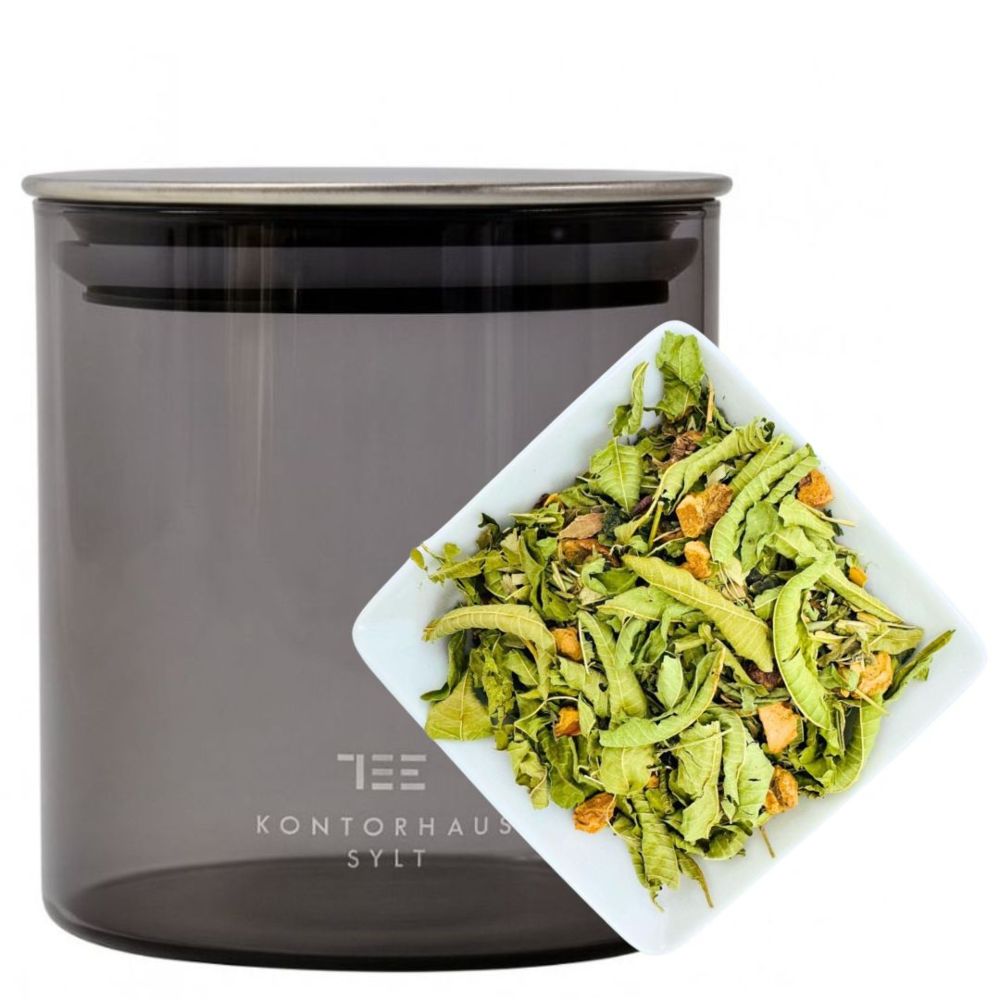 SET TEEDOSE KONTORHAUS & 100 G VERBENE-MELISSE
