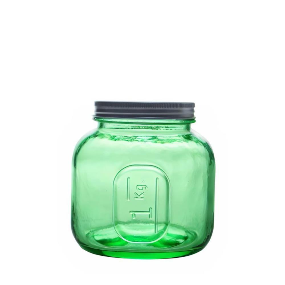 Glasgefäß mit Deckel grün 13cm