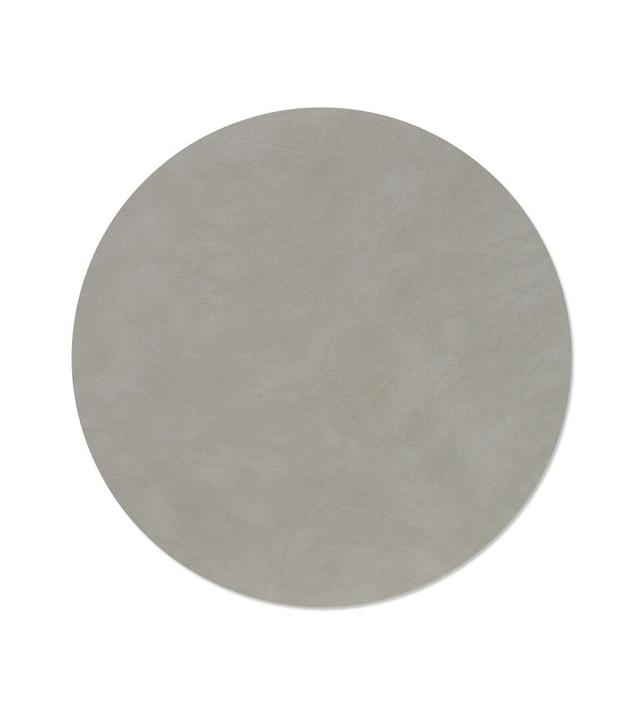 TISCHSET CIRCLE L NUPO LEDER LIGHT GREY