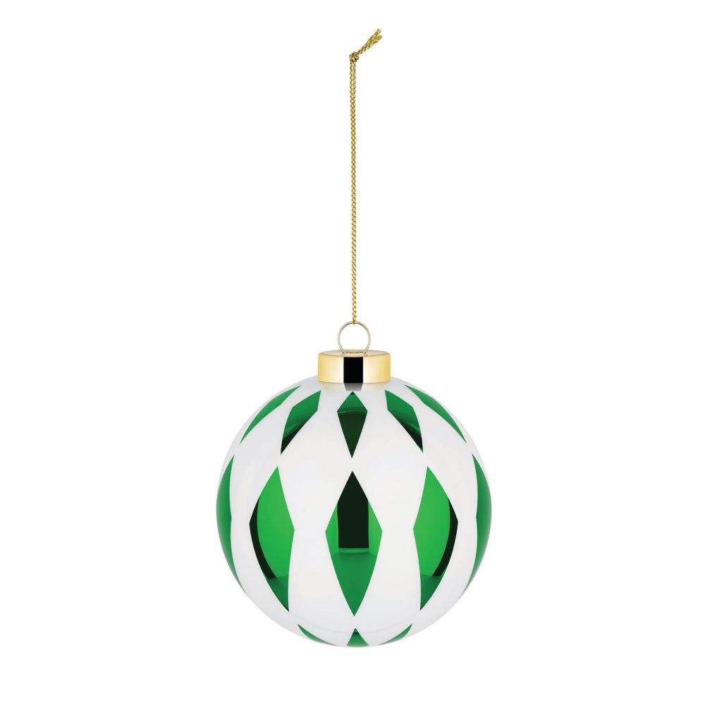WEIHNACHTSBAUMKUGEL DELIGHT RAUTE GRÜN WEISS