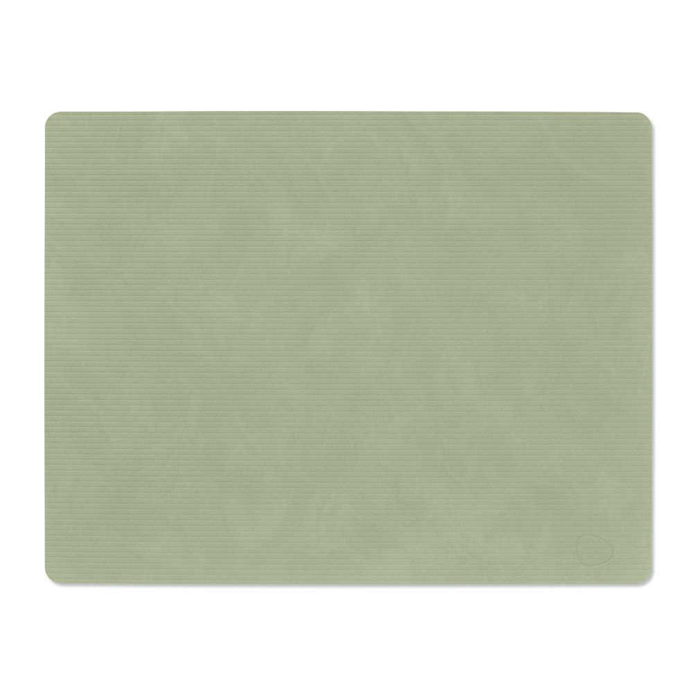 Tischset Square L Corduroy Leder olivgrün