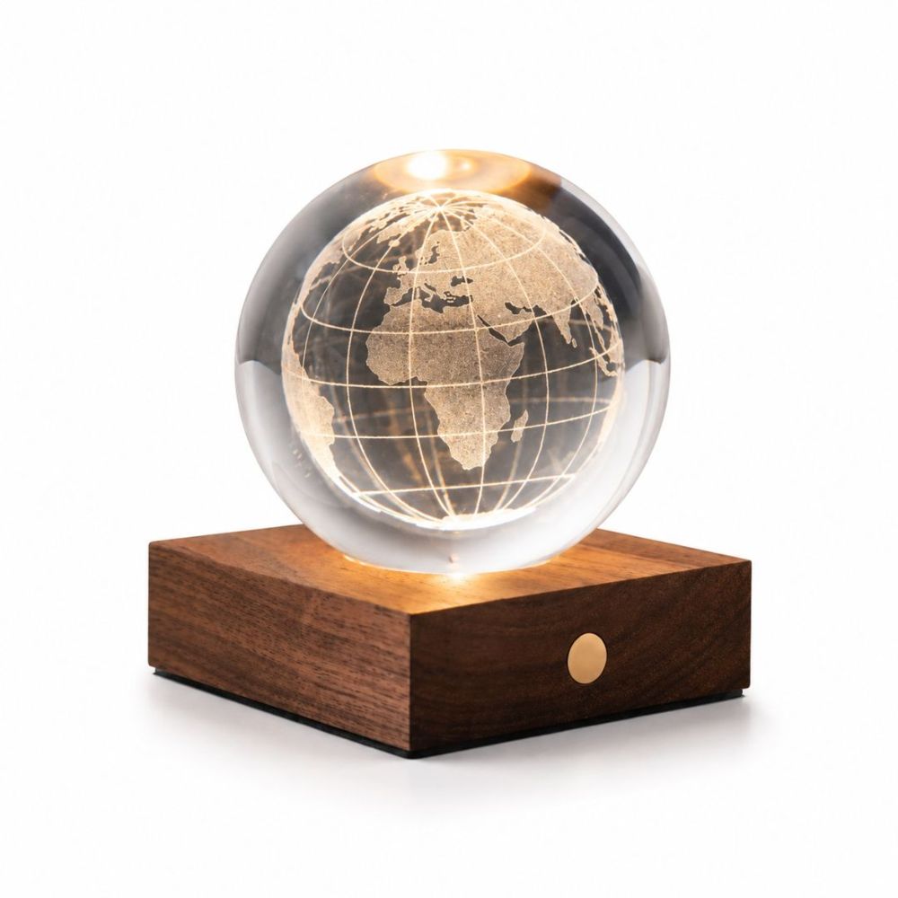 LICHTKUGEL GINGKO AMBER CRYSTAL WELT