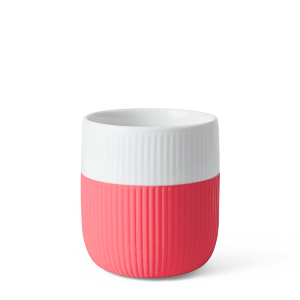 BECHER CONTRAST GERIPPT HIBISKUS