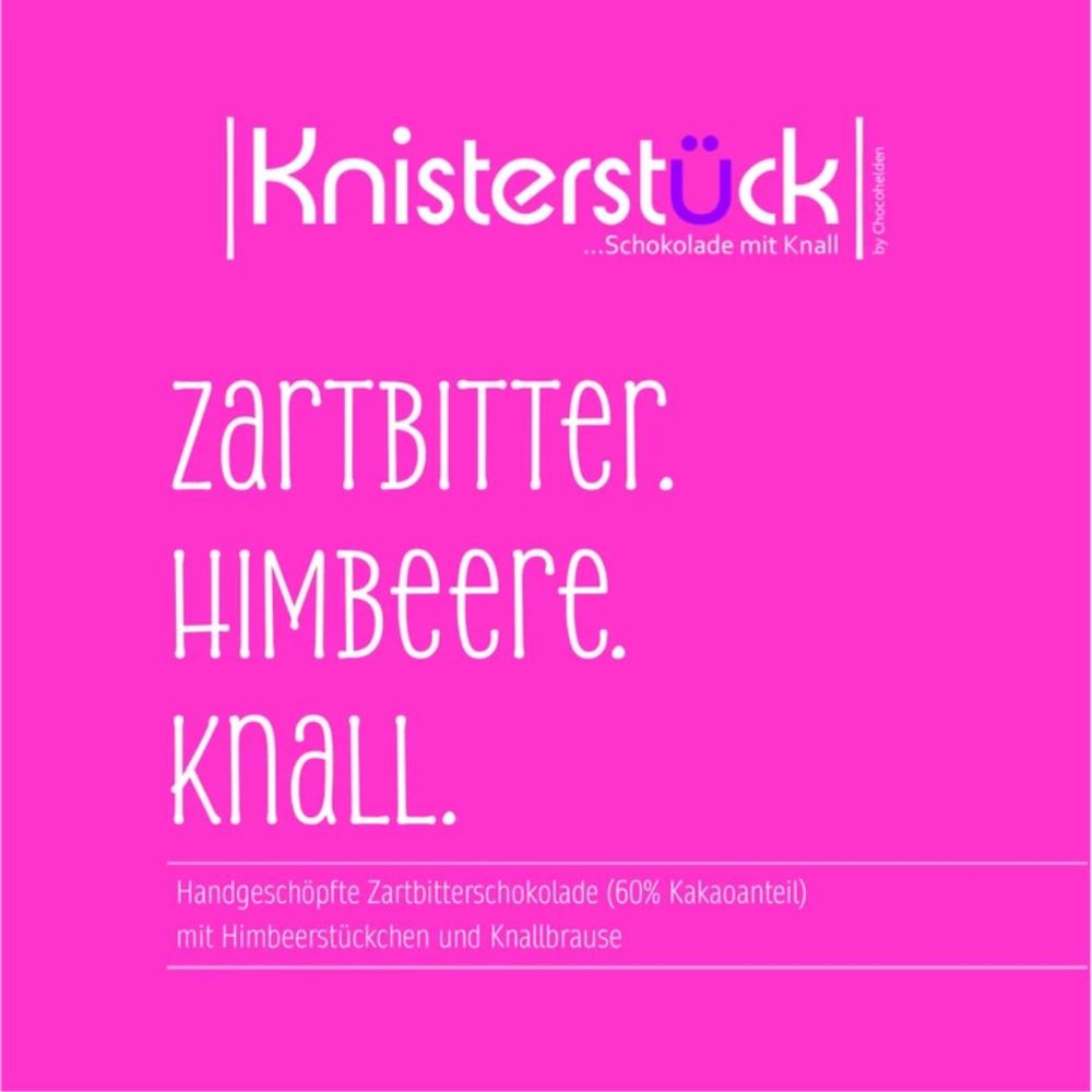 KNISTERSTÜCK ZARTBITTER HIMBEER KNALLBRAUSE