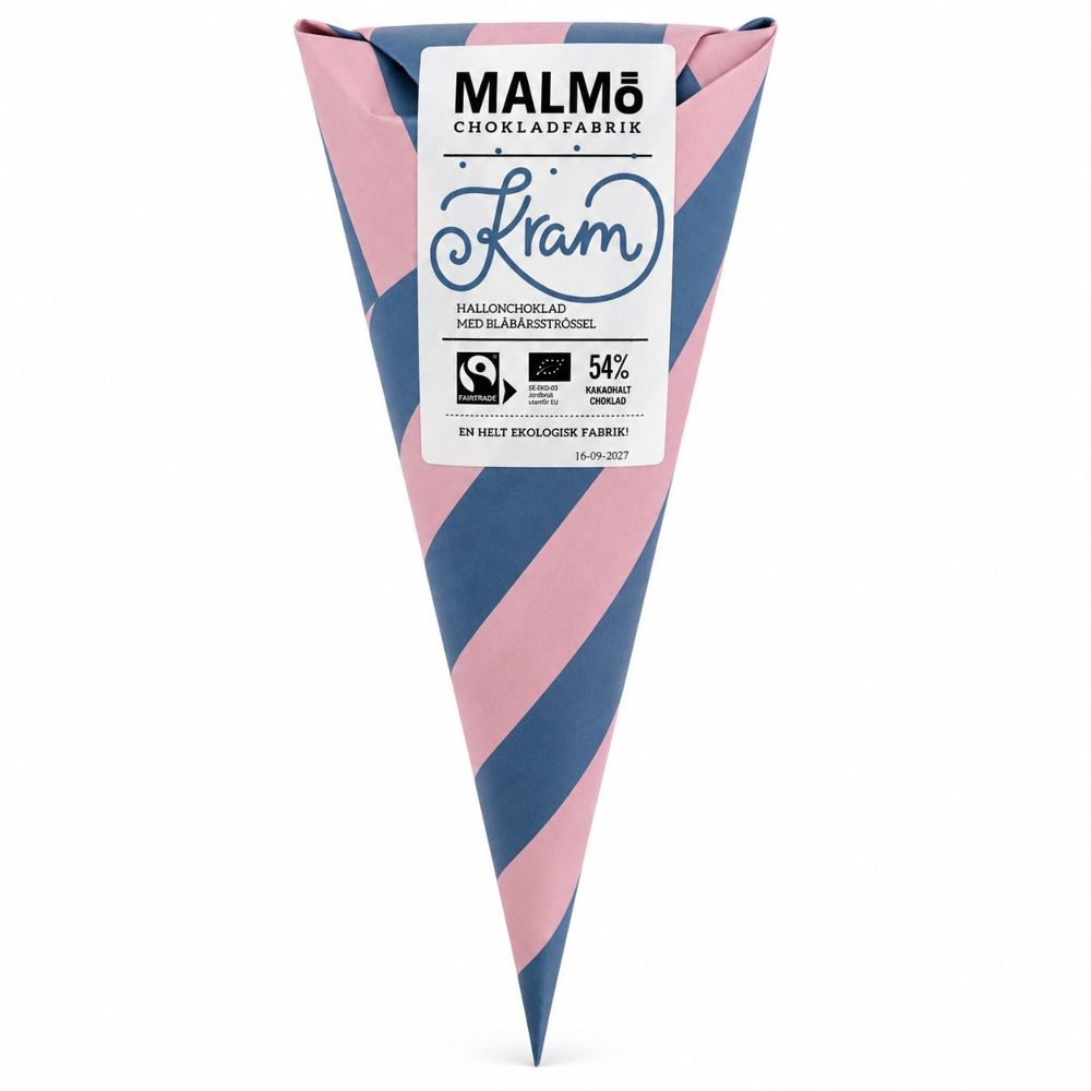 MALMÖ SPITZTÜTE DUNKLE SCHOKOLADE HIMBEERE BLAUBEERE