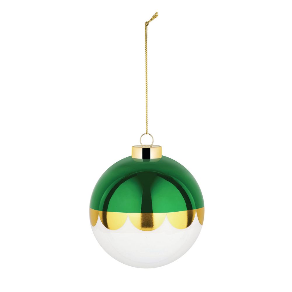 WEIHNACHTSBAUMKUGEL DELIGHT GRÜN GOLD WEISS