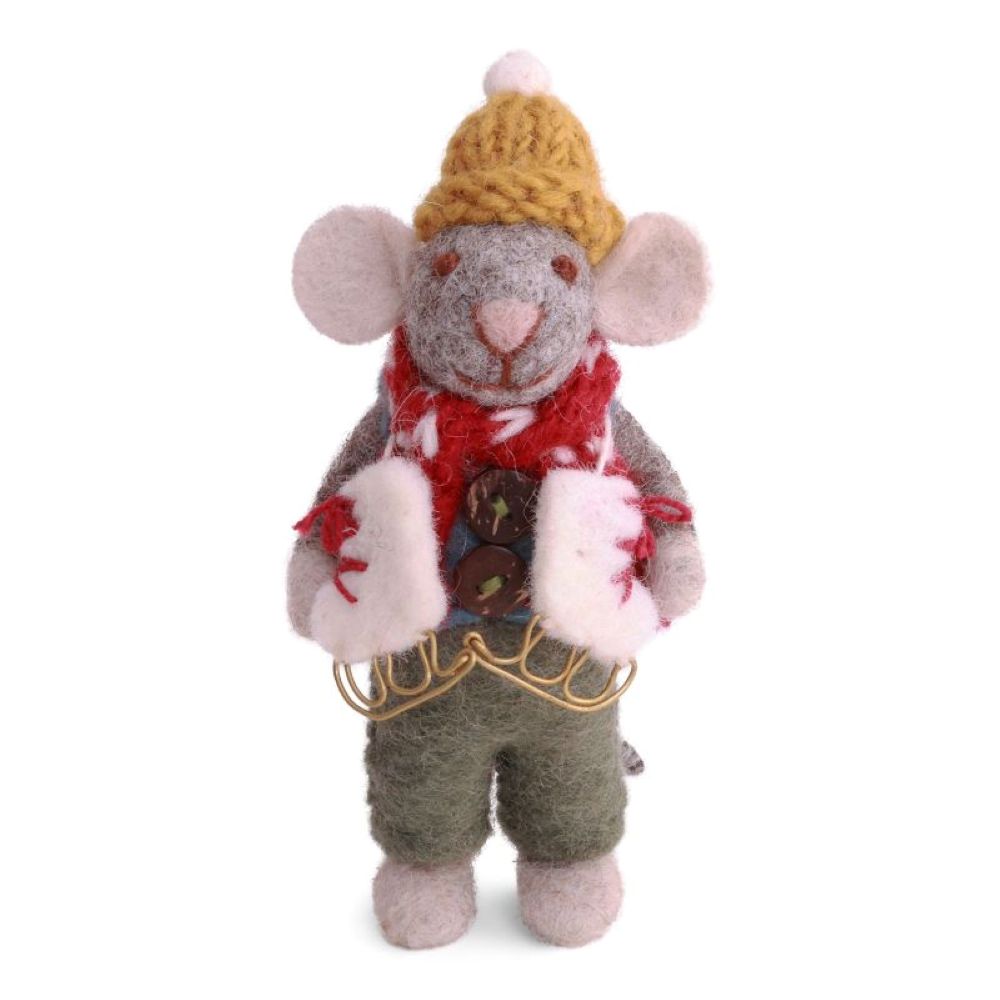 MAUS JUNGE GRAU S SCHLITTSCHUHE