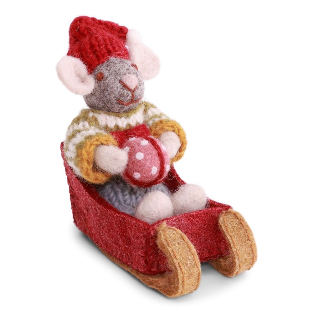 MAUS JUNGE GRAU S SCHLITTEN